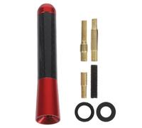 Universal Car Short Roof Antenna Replacement 8cm Aluminum Alloy | Red Finish, Copper and Rubber Parts, Black Screw Set Included, for Vehicle Roof Use