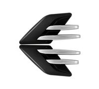 Universal Car Side Fender Decorative Cover Shark Gill Fake Vent Sticker Exterior Air Intake Trim Tuning Rear Window Louver Rear Side Window Louvers(Black and silver)