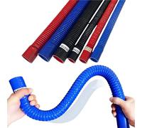 Universal Car Silicone Flex Hose, Air Intake Pipe, Cooler, Compressor, Intercooler Pipe, Rubber Connector and Two Clamps, Blue Air Intake Hose Pipe (ID 48 mm, 600 mm)