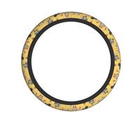 Universal Car Steering Wheel Cover – Art Chicken Painting Print Elastic Fabric Sleeve, Breathable for Auto, Trucks, SUVs