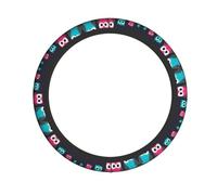 Universal Car Steering Wheel Cover â€“ Cute Owls Full Print Elastic Fabric Sleeve for Auto, Trucks, SUV, ATV, and More