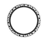 Universal Car Steering Wheel Cover – Fabric Sleeve for Trucks, SUVs, and Cars – Dog Paw Pattern Full Print Design