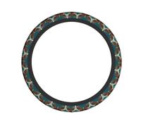 Universal Car Steering Wheel Cover â€“ Fabric Sleeve for Trucks, SUVs, and Cars â€“ Dragonfly and lotus Full Print Design