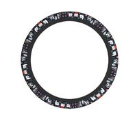 Universal Car Steering Wheel Cover – Fabric Sleeve for Trucks, SUVs, and Cars – Scandinavian Animals Full Print Design