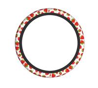 Universal Car Steering Wheel Cover – Fabric Sleeve for Trucks, SUVs, and Cars – Strawberry Full Print Design