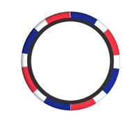Universal Car Steering Wheel Cover – French flag Full Print Elastic Fabric Sleeve, Breathable for Auto, Trucks, SUV
