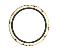Universal Car Steering Wheel Cover â€“ Lovely Golden Dog Full Print Elastic Fabric Sleeve for Auto, Trucks, SUV, ATV, and More