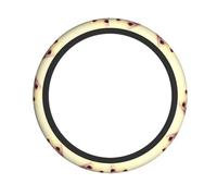 Universal Car Steering Wheel Cover â€“ Lovely Golden Retriever Dog Print Elastic Fabric Sleeve, Breathable for Auto, Trucks, SUVs
