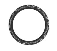 Universal Car Steering Wheel Cover – ocean scratchboard art Print Elastic Fabric Sleeve, Breathable for Auto, Trucks, SUVs