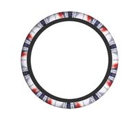 Universal Car Steering Wheel Cover â€“ Paris City Tree Eiffel Tower Art Full Print Elastic Fabric Sleeve for Auto, Trucks, SUV, ATV, and More