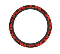 Universal Car Steering Wheel Cover – poppy flowers Full Print Elastic Fabric Sleeve, Breathable for Auto, Trucks, SUV