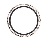 Universal Car Steering Wheel Cover – Romantic Dachshunds Full Print Elastic Fabric Sleeve for Auto, Trucks, SUV, ATV, and More