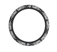 Universal Car Steering Wheel Cover â€“ Snow Leopard Full Print Elastic Fabric Sleeve for Auto, Trucks, SUV, ATV, and More