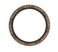 Universal Car Steering Wheel Cover - Leopard Print Full Print Elastic Fabric Sleeve, Breathable for Auto, Trucks, SUV