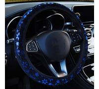 Universal Car Steering Wheel Covers,37-38 cm Non-Slip Shiny Snowflake Steering Wheel Cover Glitter Bling Steering Wheel Cover Steering Wheel Protector Car Decoration Accessories for Women Girls Blue