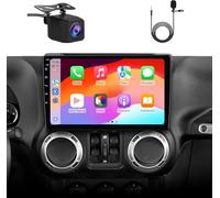 Universal Car Stereo Radio for Wrangler JK 2007-2010, for Ram 1500 2500 3500 2006-2008, GPS Navi Head with Backup Camera 2 Din with Carplay Android Auto 10.1in Player Bluetooth WiFi SWC Split Screen