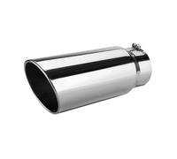 Universal Car Straight Exhaust Tail Throat Tailpipe Exhaust Tip 15inch Length 5 Inch Inlet 6 Inch Outlet Tailpipe Anti-Corrosive Exhaust Tip Tail Pipe(Silver)