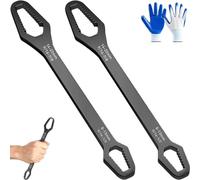 Universal Car Torx Wrench, Double-Head Torx Spanner, 8-22mm Self-Tightening Wrench, Non-Slip Multi-Function for Most Nuts & Bolts Repair, Professional Car Assembly & Disassembly Tool (2PCS-3)