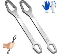 Universal Car Torx Wrench, Double-Head Torx Spanner, 8-22mm Self-Tightening Wrench, Non-Slip Multi-Function for Most Nuts & Bolts Repair, Professional Car Assembly & Disassembly Tool (2PCS-2)
