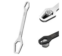Universal Car Torx Wrench, Universal Self Adjusting Wrench, 8-24mm Double-Head Ended Torx Spanner Self-Tightening Wrenches (Silver)