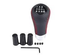 Universal Car Vehicle Gear Shift Knob PU Shifter Stick with 3 Hoses - Red 6 Speed