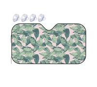 Universal Car Windshield Sun Shade For All Vehicles, Automotive Sun Visor, Cute Palm Tree Leaves Car Windshield Sunshade, UV Protection Portable Sunscreen For Front Windscreen Cover, 140x76 cm