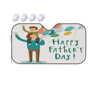 Universal Car Windshield Sun Shade For All Vehicles, Automotive Sun Visor, Happy Fathers Day By Son Car Windshield Sunshade, UV Protection Portable Sunscreen For Front Windscreen Cover, 130x70 cm