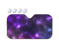 Universal Car Windshield Sun Shade For All Vehicles, Automotive Sun Visor, Magic Galaxy Sky Purple Car Windshield Sunshade, UV Protection Portable Sunscreen For Front Windscreen Cover, 140x76 cm