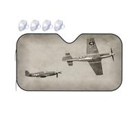 Universal Car Windshield Sun Shade For All Vehicles, Automotive Sun Visor, World War 2 Aircraft Airplane Car Windshield Sunshade, UV Protection Portable Sunscreen For Front Windscreen Cover, 130x70 cm