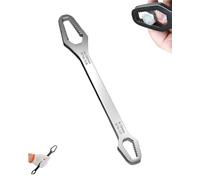 Universal Car Wrench Self-Adjusting Double Ended Wrench 8-24mm &3-17mm Self-Tightening Multi-function Repair Tool Chrome Vanadium Steel Metric for Home Car Outdoor Mechanical Repair(White-8-24)
