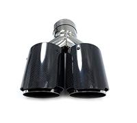 Universal Carbon Fiber Dual Exhaust Tip Glossy Pipe Tail Quad Muffler 1pcs Rear Tail Throat(57MM IN-101MM OUT)