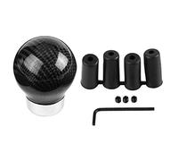 Universal Carbon Fiber Gear Shift Knob, Manual Transmission Shift Lever Knob, Ergonomic True Carbon Fiber Shifter with Smooth Finish for Most Cars, Includes Multiple Rubber
