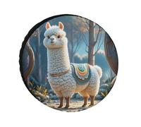 Universal Cartoon Alpaca Tire Cover, Heavy Duty Oxford Fabric Cover, Waterproof Wheel Protector for SUV Truck RV Camper Dust/Snow/Sun Protection