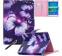 Universal Case for 6.5-7.5'' Tablet, Newshine Colorful Wallet Stand Cover for 7.0'' Samsung Galaxy Tablet, Amazon Kindle Fire 7/HDX 7 and Other Around 7 Inch Models - Flutter Butterfly