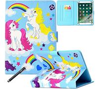Universal Case for 9-10.5 Inch Tablet, Newshine PU Leather Stand Folio Case for New iPad 9.7 2017/2018, Galaxy Tab S2/S3 9.7, Amazon Kindle Fire HD 10 and Other 9.7 10.1 10.5 Models - Rainbow Unicorn