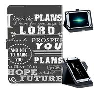 Universal Case for 9-10.5" Tablet -for Fire HD 10/iPad 10.2/Galaxy Tab T580/A8 2022 Tablets 360° Rotating Stand & Multiple Viewing Angles PU Leather Protective Cover,Jeremiah 29-11 Bible Verse