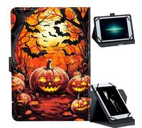 Universal Case for 9-10.5" Tablet -for Fire HD 10/iPad 10.2/Galaxy Tab T580/A8 2022 Tablets 360° Rotating Stand & Multiple Viewing Angles PU Leather Protective Cover,Pumpkins in The Woods