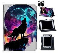 Universal Case for 9.6-10.5 Inch Tablet eReader,360 Degree Rotating Case Protective Cover with Kickstand and with Magnetic Closure,for Lenovo Tab 10.1/Samsung 10.5"/iPad 9.7",Planet Wolf