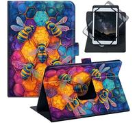 Universal Case for iPad 2025 11 inch/Samsung Tab A9+/Fire Max 11 (10.5-11.5 Inch) - PU Leather Shockproof Stand Cover for iPad Air 6, Galaxy Tab S10 FE, Lenovo Tab P11 Pro, Illustration of Bees