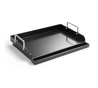 Universal Cast Iron Griddle for Gas Grill, 17" x 13" Nonstick Coating Cooking Griddle for Gas Grills, Flat Top Plate Insert with Grease Groove and Removable Handles for Weber Charbroil Camp Chef