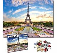 Universal Castle 1000 Pieces Jigsaw Puzzles for Adults Landscape Panorama Europe Landmark Photo Classic Impossible Puzzle Toys (Eiffel Tower Paris, France)