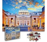 Universal Castle 1000 Pieces Jigsaw Puzzles for Adults Landscape Panorama Italy Sense Photo Classic Impossible Puzzle Toys (St. Peter's Basilica, Vatican)