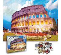 Universal Castle 1000 Pieces Jigsaw Puzzles for Adults Landscape Panorama Italy Sense Photo Classic Impossible Puzzle Toys (Colosseum, Rome Italy)