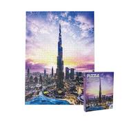 Universal Castle 1000 Pieces Jigsaw Puzzles for Adults Landscape Panorama Middle Eastern Landmark Photo Classic Impossible Puzzle Toys (Burj Khalifa Dubai, UAE)