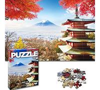 Universal Castle 1500 Pieces Jigsaw Puzzles for Adults & Kids Landscape Asia Landmark Photo XXL Impossible Difficult Puzzle Board - Mount Fuji Japan