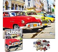 Universal Castle 1500 Pieces Jigsaw Puzzles for Adults & Kids Landscape Photo XXL Impossible Difficult Puzzle Board toys - Colourful Classic Cars Cuba