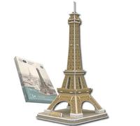 Universal Castle 3D Puzzles Large Architecture Fun DIY Building Model Craft Kit Education Toy for Adult and Kids Home Decoration Gift (Eiffel Tower 36 Pieces)