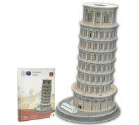 Universal Castle 3D Puzzles Large Architecture Fun DIY Building Model Craft Kit Education Toy for Adult and Kids Home Decoration Gift (Leaning Tower of Pisa 31 Pieces)