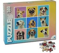 Universal Castle 500 Pieces Square Jigsaw Puzzles for Adults and Kids Pop Art Animals Pet Theme Cat and Dog Classic Challenge Puzzle Toys (Dogs)
