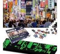 Universal Castle Glow In The Dark 750 Pieces Jigsaw Puzzles for Adults Landscape Panorama Photo Landmark Classic Puzzle (Shinjuku, Tokyo Japan)